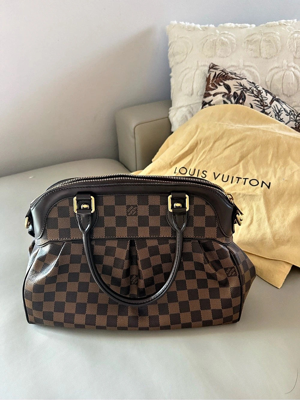 Louis Vuitton Alma PM Damier Ebene Satchel Brown & Black